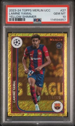 2023 #27 Lamine Yamal PSA 10 Topps Merlin UEFA Club Competitions