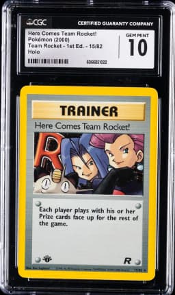2000 #15 Here Comes Team Rocket!-Holo 1st Edition CGC 10 Rocket Pokemon