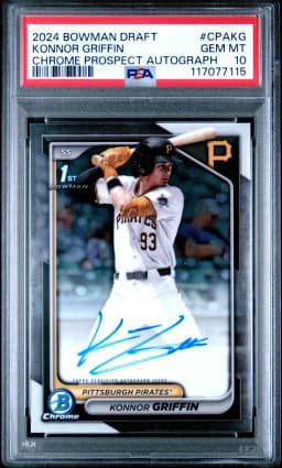 2024 #CPAKG Konnor Griffin PSA 10 Bowman Draft Chrome Prospect Autographs Baseball