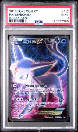 2016 #117 Full Art/Espeon EX PSA 9 XY Breakpoint Pokemon