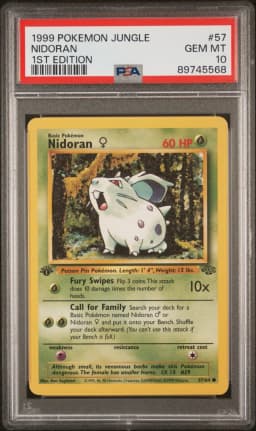 1999 #57 Nidoran 1st Edition PSA 10 Jungle