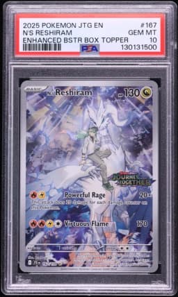 2025 #167 Scarlet & Violet Journey Together Box Topper IR N's Reshiram GEM MINT PSA 10 Pokemon