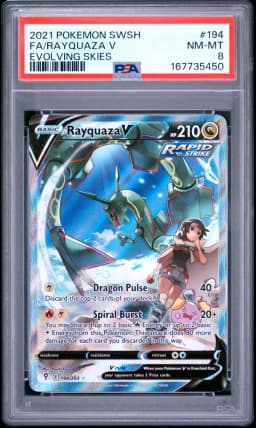 2021 #194 Full Art/Rayquaza V PSA 8 Sword & Shield Evolving Skies