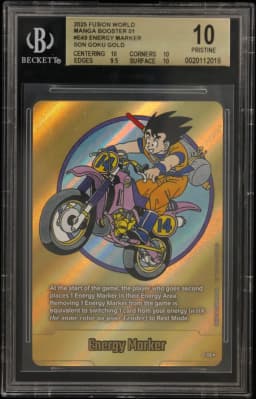 2025 #E49 Energy Marker (Son Goku) GOLD BGS 10 Dragon Ball Super Card Game Fusion World Manga Booster 01