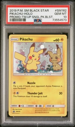2019 #SM162 Pikachu-Holo PSA 10 SM Black Star Promo