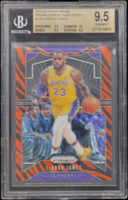 2019 #129 LeBron James BGS 9.5 Panini Prizm Prizms Choice Tiger Stripe