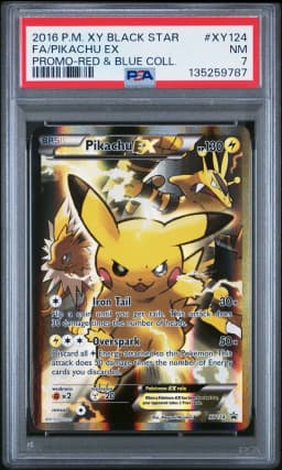 2016 #XY124 Full Art/Pikachu EX PSA 7 XY Black Star Promo