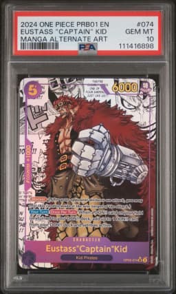 2024 #074 Eustass "Captain" Kid PSA 10 One Piece PRB01-Premium Booster -One Piece Card the Best-