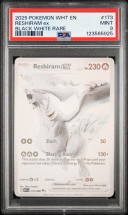 2025 #173 Reshiram EX PSA 9 Wht EN-White Flare