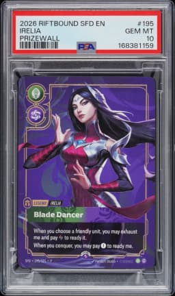 2026 #195 Irelia - Blade Dancer PSA 10 Riftbound: League of Legends Sfd-Spiritforged Plated Legends