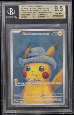 2024 #085 Pikachu with Grey Felt Hat P/(Pokemon x Van Gogh Art Collaboration) BGS 9.5 TCG Scarlet & Violet Black Star Promos