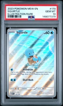 2023 #170 Squirtle PSA 10 Mew EN-151