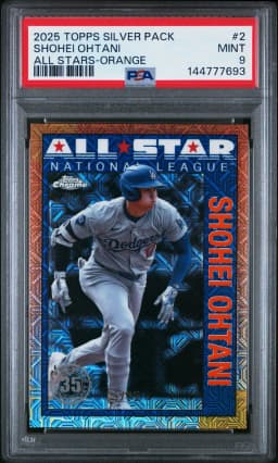 2025 #2 Shohei Ohtani PSA 9 Topps Silver Pack 1990 Chrome All Stars