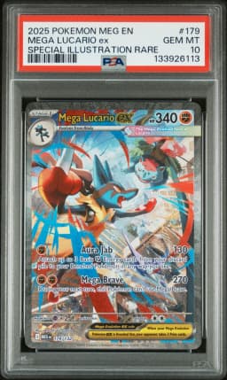 2025 #179 Mega Lucario EX PSA 10 Meg EN-Mega Evolution