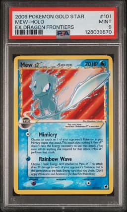 2006 #101 Mew-Holo Gold Star PSA 9 EX Dragon Frontiers