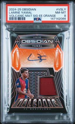 2024 #VSLY Lamine Yamal PSA 8 Panini Obsidian Volcanic Material Signatures