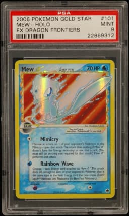 2006 #101 Mew-Holo Gold Star PSA 9 EX Dragon Frontiers