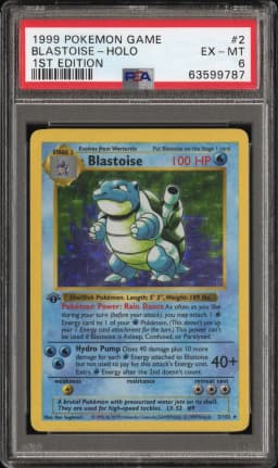 1999 #2 Blastoise-Holo 1st Edition PSA 6 Game