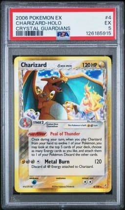 2006 #4 Charizard-Holo PSA 5 EX Crystal Guardians
