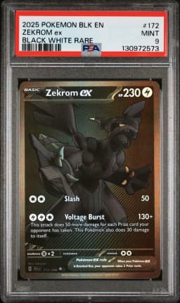 2025 #172 Zekrom EX PSA 9 Blk EN-Black Bolt