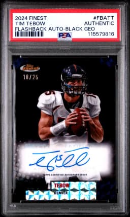 2024 #FBATT Tim Tebow PSA Topps Finest Flashback Autographs