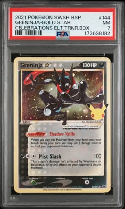 2021 #144 Greninja-Gold Star PSA 7 Swsh Black Star Promo