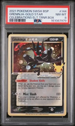 2021 #144 Greninja-Gold Star PSA 8 Swsh Black Star Promo