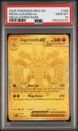 2025 #188 Mega Lucario EX PSA 10 Meg EN-Mega Evolution Pokemon