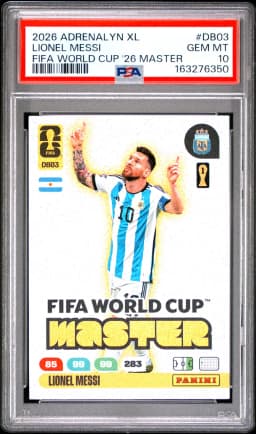 2026 #DB03 Lionel Messi PSA 10 Panini Adrenalyn XL FIFA World Cup 2026 FIFA World Cup Master