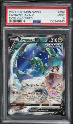 2021 #194 Full Art/Rayquaza V PSA 9 Sword & Shield Evolving Skies Pokemon