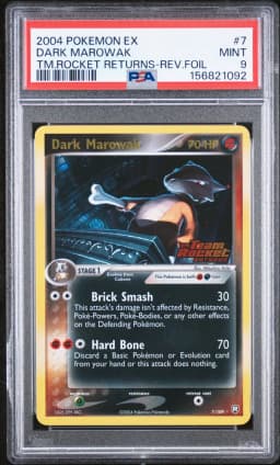 2004 #7 Dark Marowak-Reverse Foil PSA 9 EX Team Rocket Returns