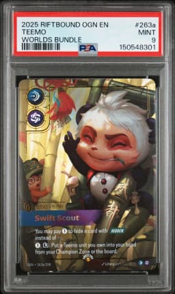 2025 #263a Teemo - Swift Scout PSA 9 Riftbound: League of Legends Ogn-Origins