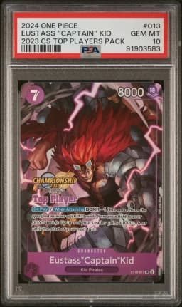 2024 #013 Eustass "Captain" Kid PSA 10 One Piece Championship 2023 Top Players Pack