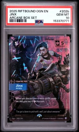 2025 #202b Jinx - Rebel PSA 10 Riftbound: League of Legends Ogn-Origins
