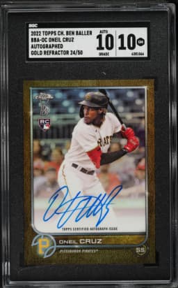 2022 #BBA-OC Oneil Cruz SGC 10 Topps Chrome Ben Baller Baseball