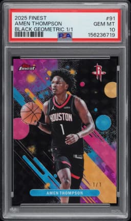 2025 #91 Amen Thompson PSA 10 Topps Finest