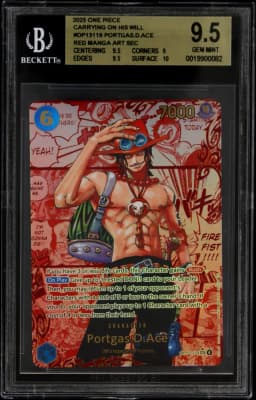 2025 #OP13119 Portgas.D.Ace RED MANGA ART SEC BGS 9.5 One Piece Card Game Carrying on His Will