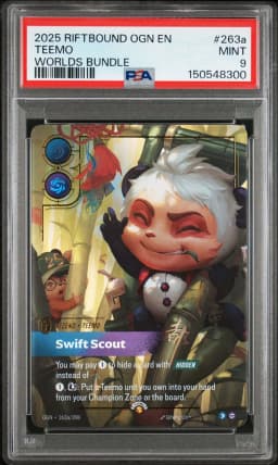 2025 #263a Teemo - Swift Scout PSA 9 Riftbound: League of Legends Ogn-Origins