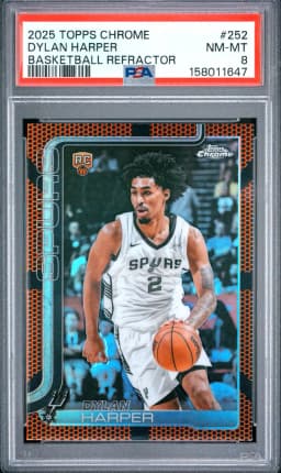 2025 #252 Dylan Harper PSA 8 Topps Chrome
