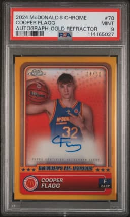 2024 #78 COOPER FLAGG PSA 9 Topps Chrome McDonald's All American