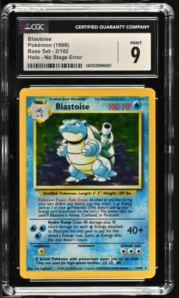 1999 #2 Blastoise CGC 9 Base Set - Unlimited - English