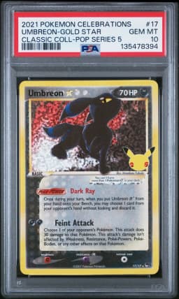 2021 #17 Umbreon-Gold Star PSA 10 Celebrations Classic Collection