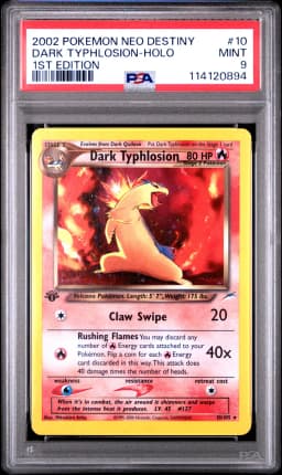2002 #10 Dark Typhlosion-Holo 1st Edition PSA 9 Neo Destiny