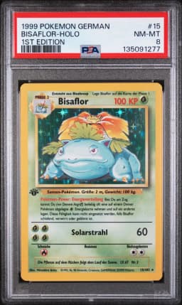 1999 #15 Bisaflor-Holo 1st Edition PSA 8 German Pokemon