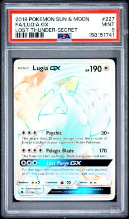 2018 #227 Full Art/Lugia GX PSA 9 Sun & Moon Lost Thunder
