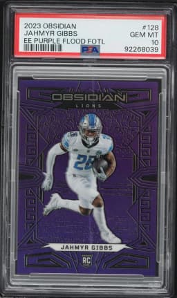 2023 #128 Jahmyr Gibbs PSA 10 Panini Obsidian Football
