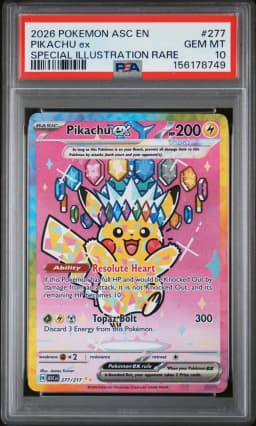 2026 #277 Pikachu EX PSA 10 Asc EN-Ascended Heroes