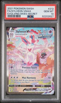 2021 #212 Full Art/Sylveon Vmax PSA 10 Sword & Shield Evolving Skies