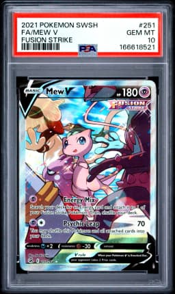 2021 #251 Full Art/Mew V PSA 10 Sword & Shield Fusion Strike
