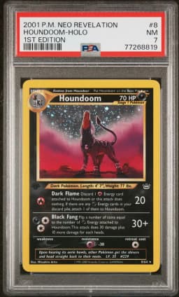 2001 #8 Houndoom-Holo 1st Edition PSA 7 Neo Revelation
